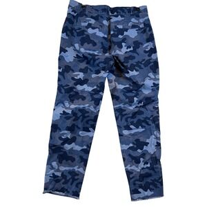 Gap Womens Blue Camo Girlfriend Khaki Pants Side Stripe Raw Hem Size 8 Camo